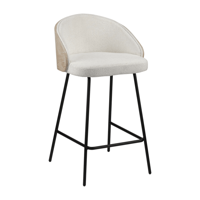 Tabouret de bar en bois et tissu