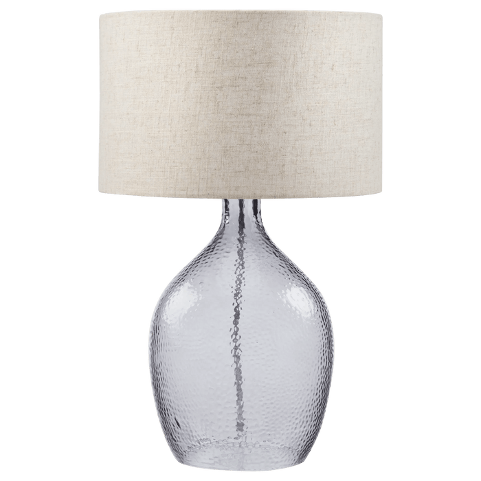 Hammered Glass Lamp with Natural Shade