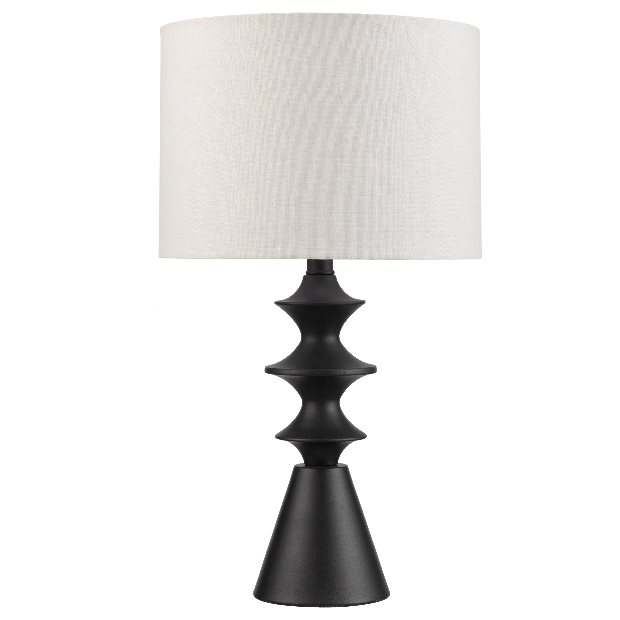 Lampe de table noire avec abat-jour crème