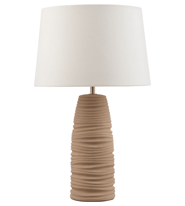 Textured Beige Ceramic Table Lamp