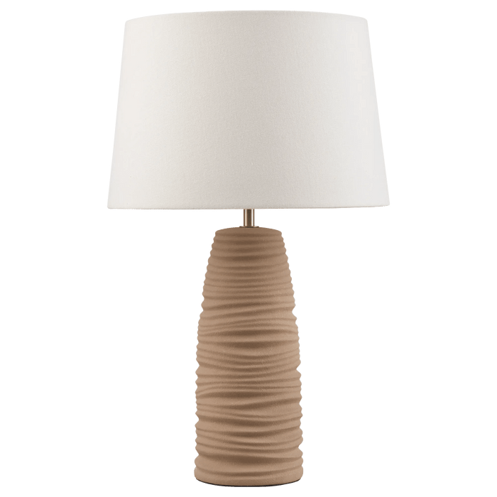 Textured Beige Ceramic Table Lamp