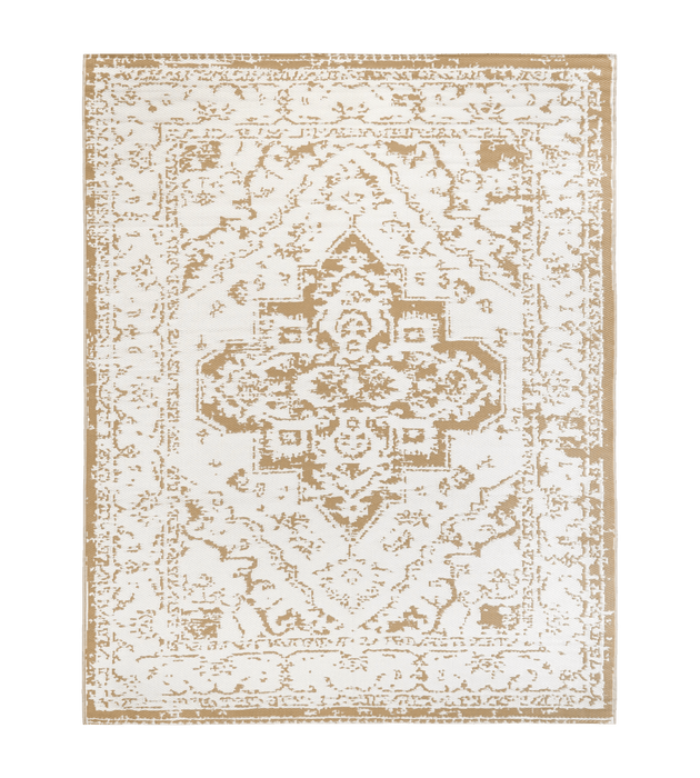 Two-Tone Beige Medallion Reversible Rug