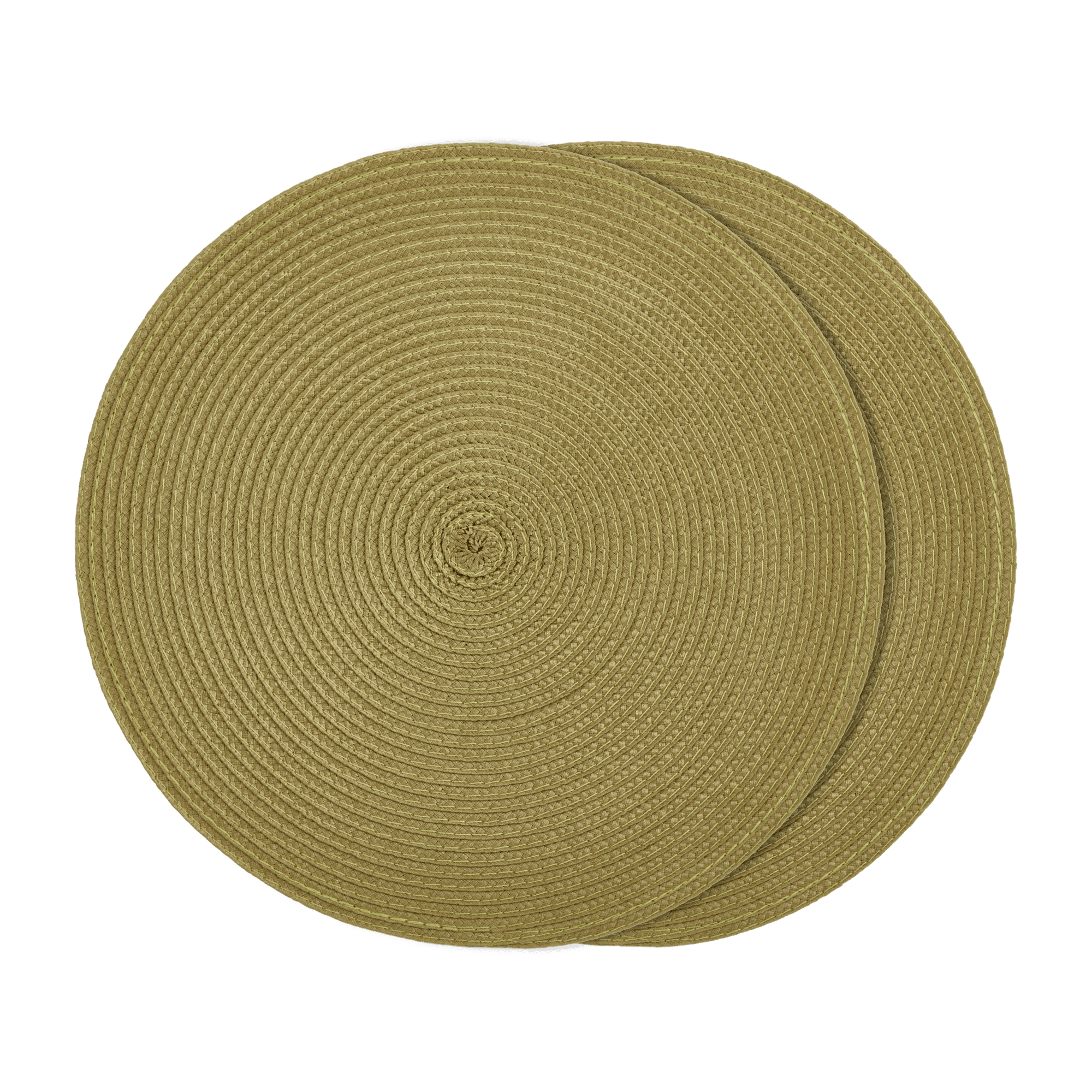Set of 2 Green Outdoor Round Placemats