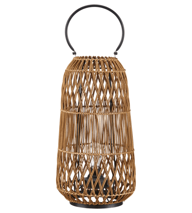 Lanterne tressée avec anse en métal