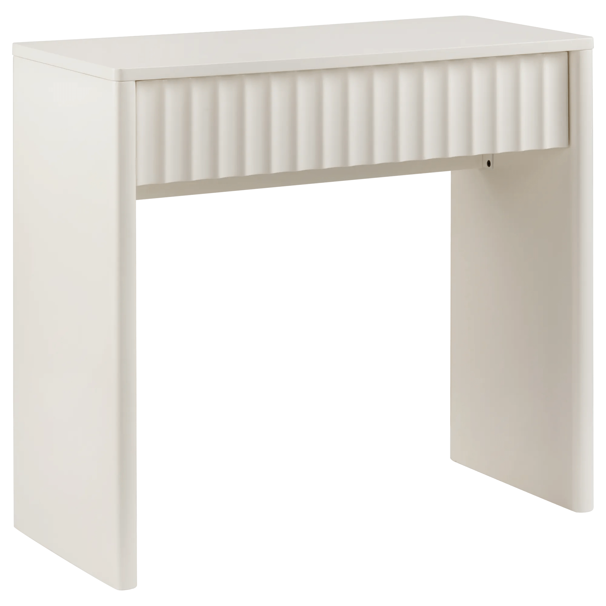 Bureau blanc cassé à façade rainurée