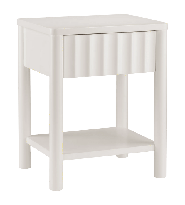 Table de nuit blanche avec tiroir