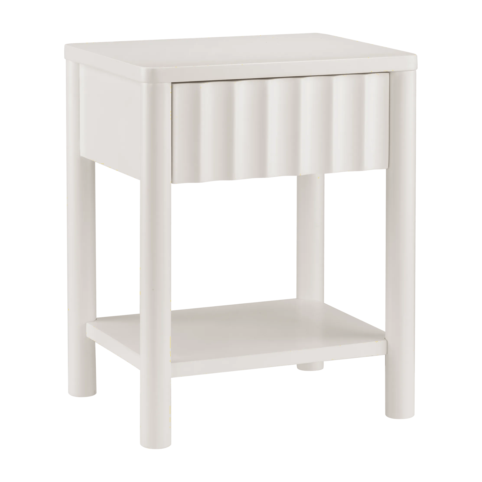Table de nuit blanche avec tiroir