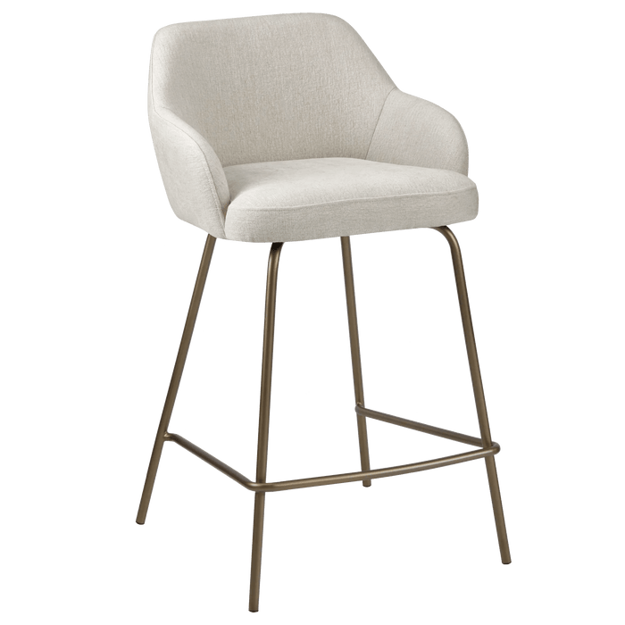 Tabouret de bar en tissu neutre