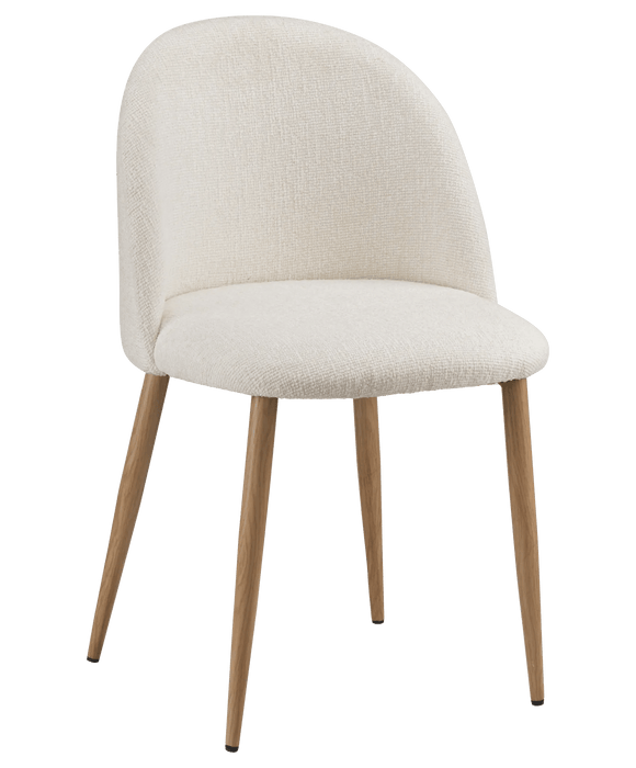 Chaise rembourrée crème à dossier arrondi