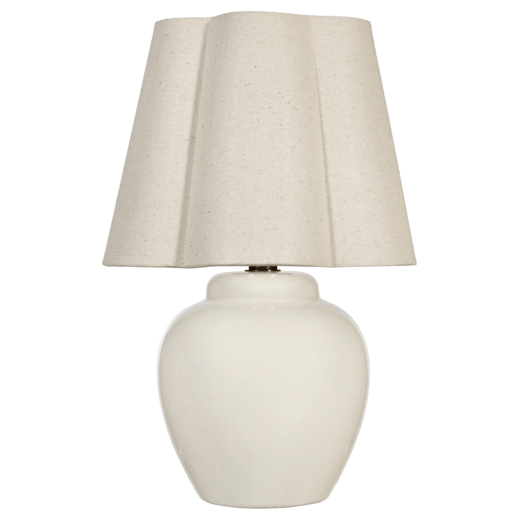 Table lamp with off-white base