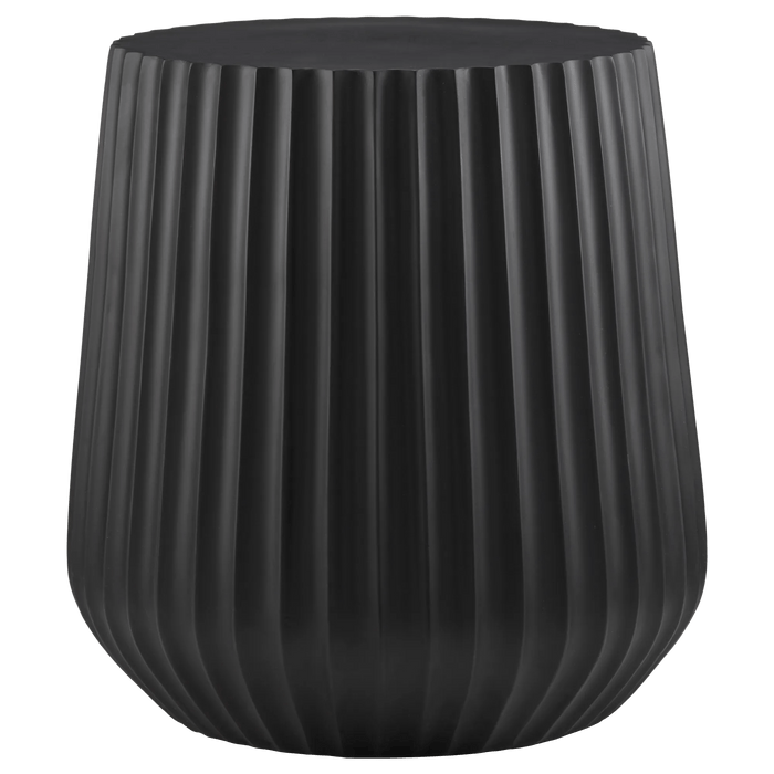 Ribbed Black Side Table