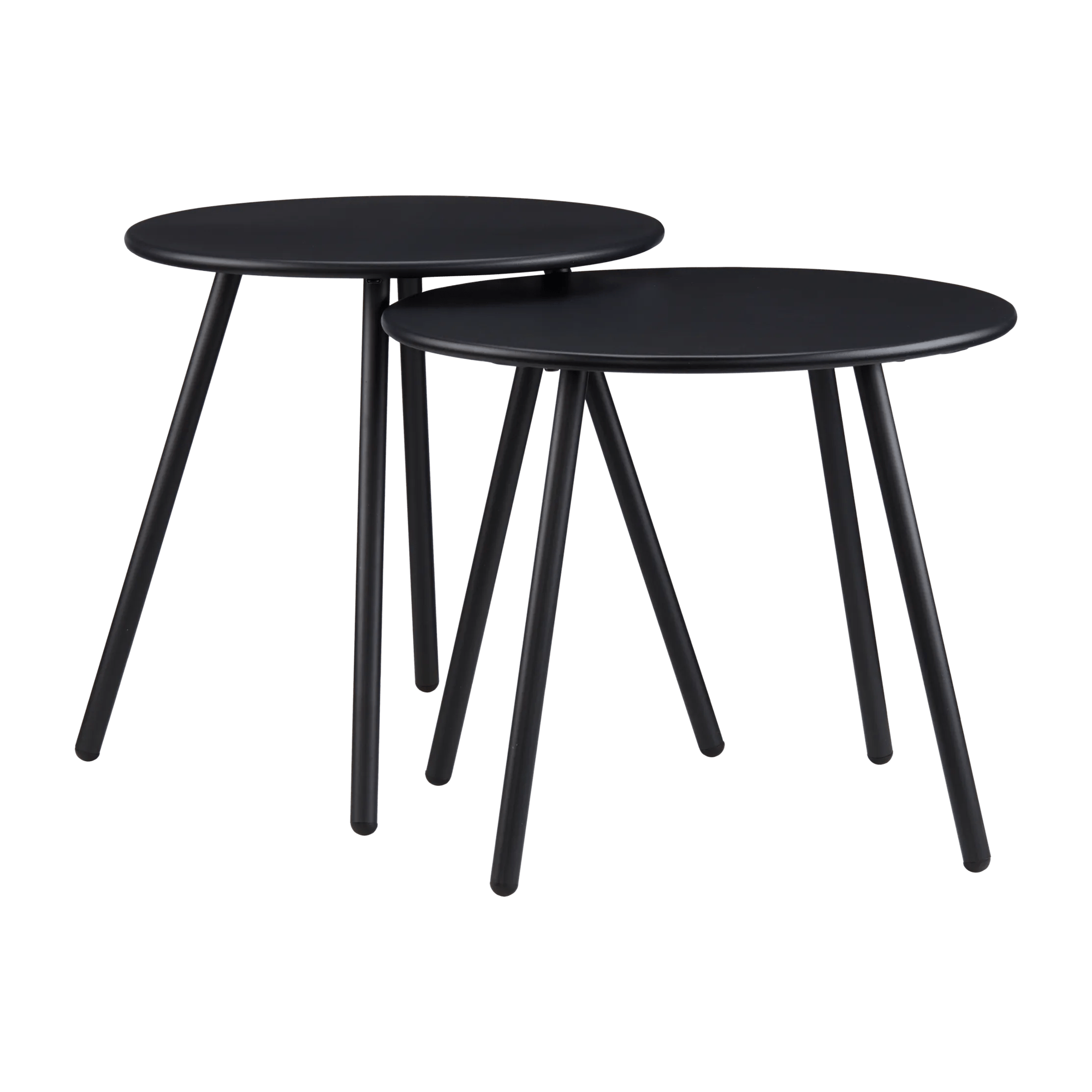 Set of 2 Outdoor Black Metal Tables