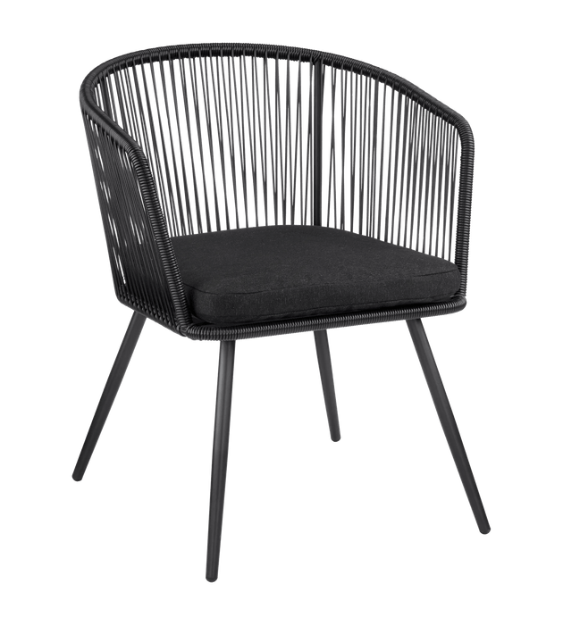 Black outdoor rope chair