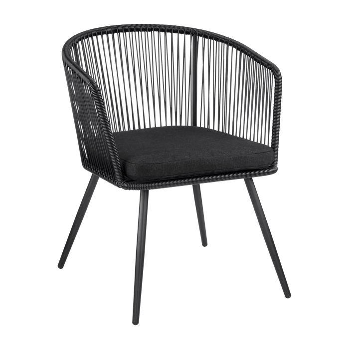 Black outdoor rope chair