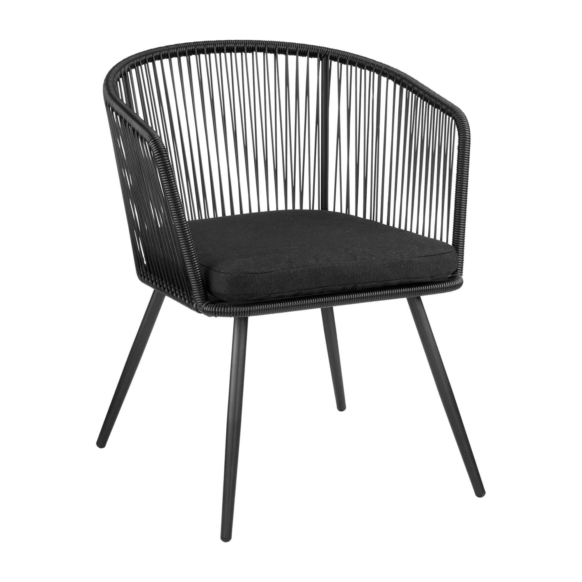 Black outdoor rope chair