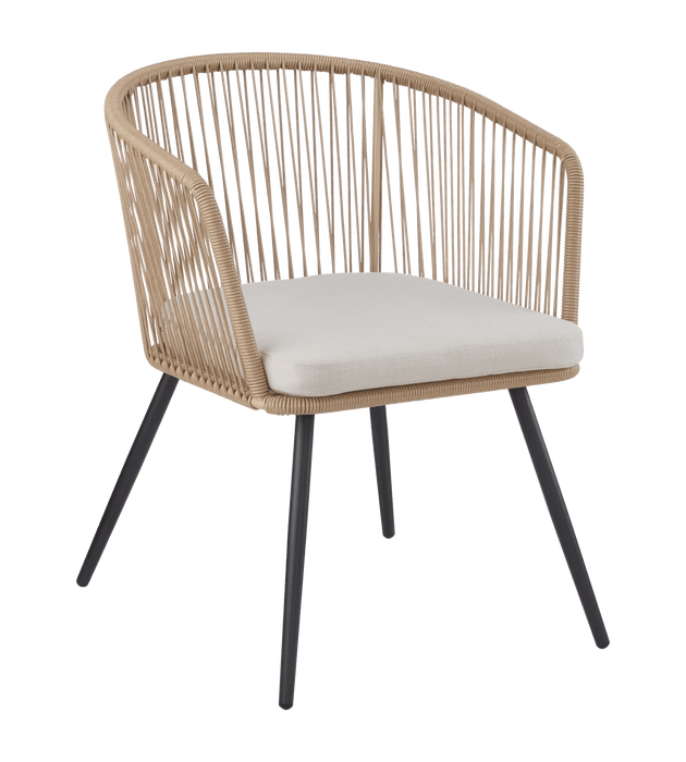 Outdoor rope chair beige