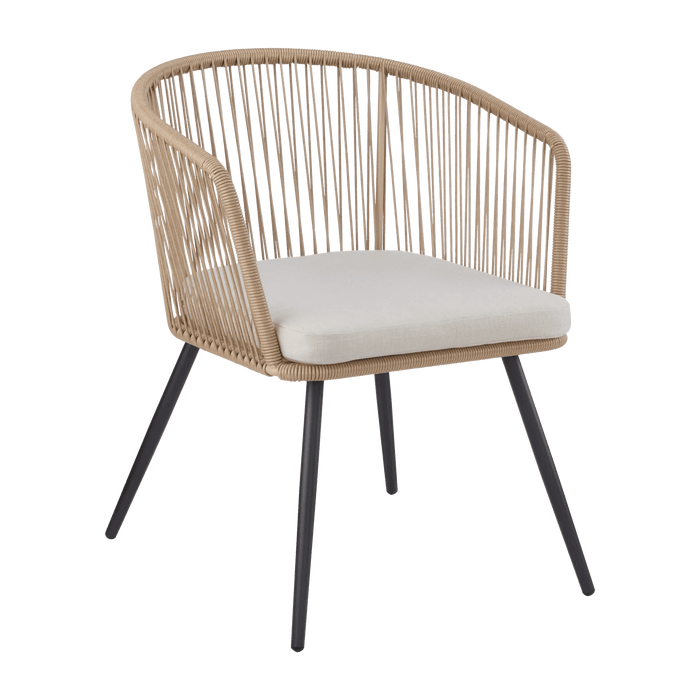 Outdoor rope chair beige