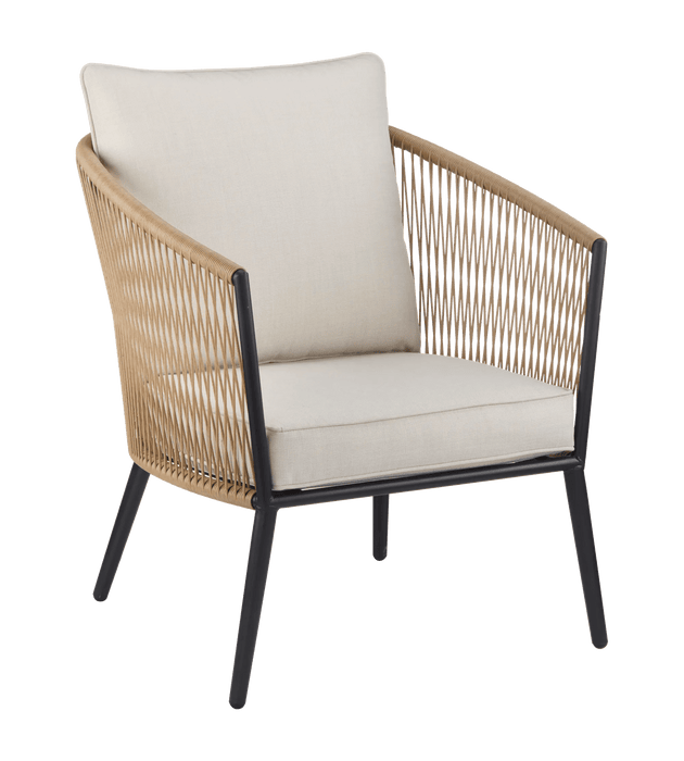 Beige outdoor rope armchair