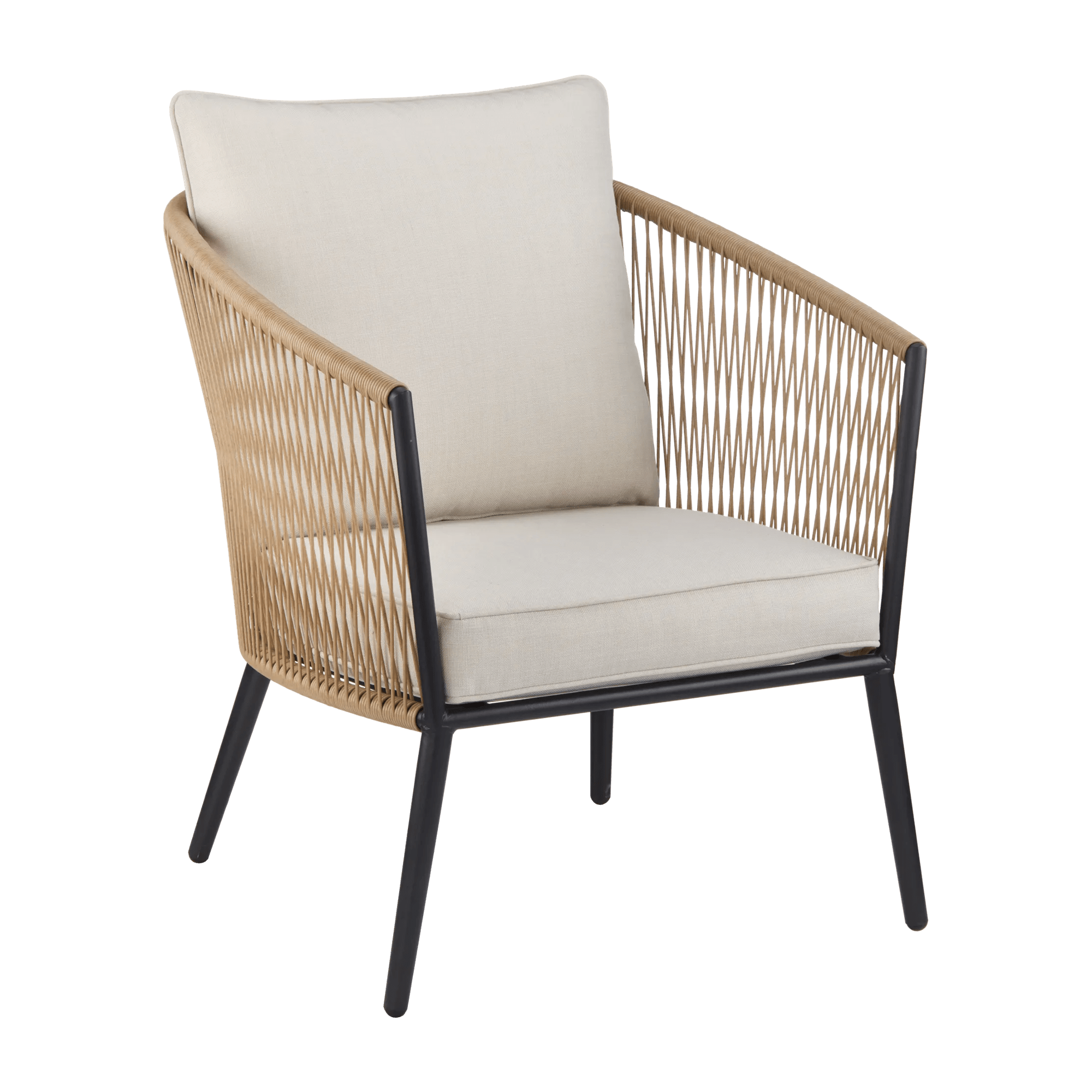Fauteuil d'extérieur en cordage beige