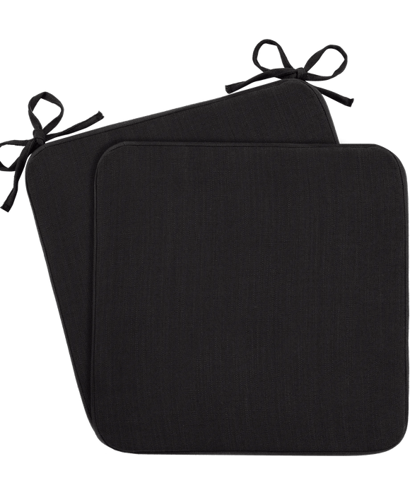 Set of 2 Black Chair Pads