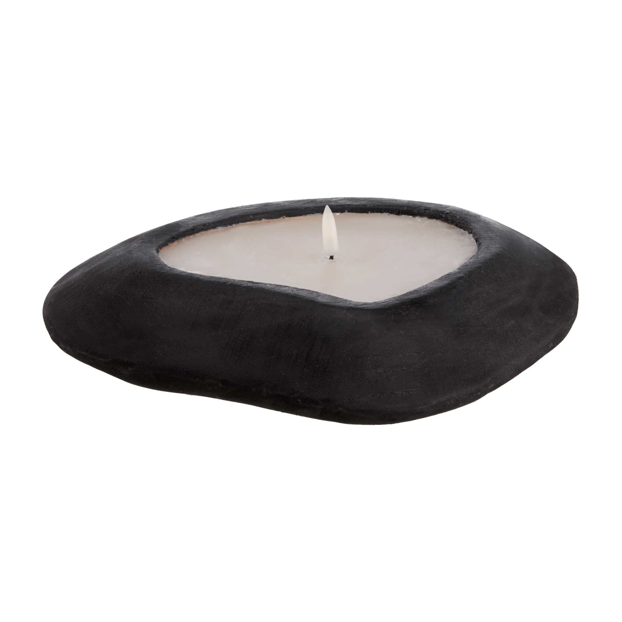 Black Wood Candle Holder