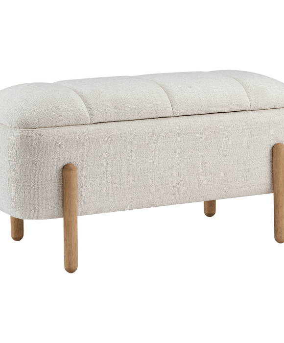 Banc de rangement rembourré avec dessus relevable