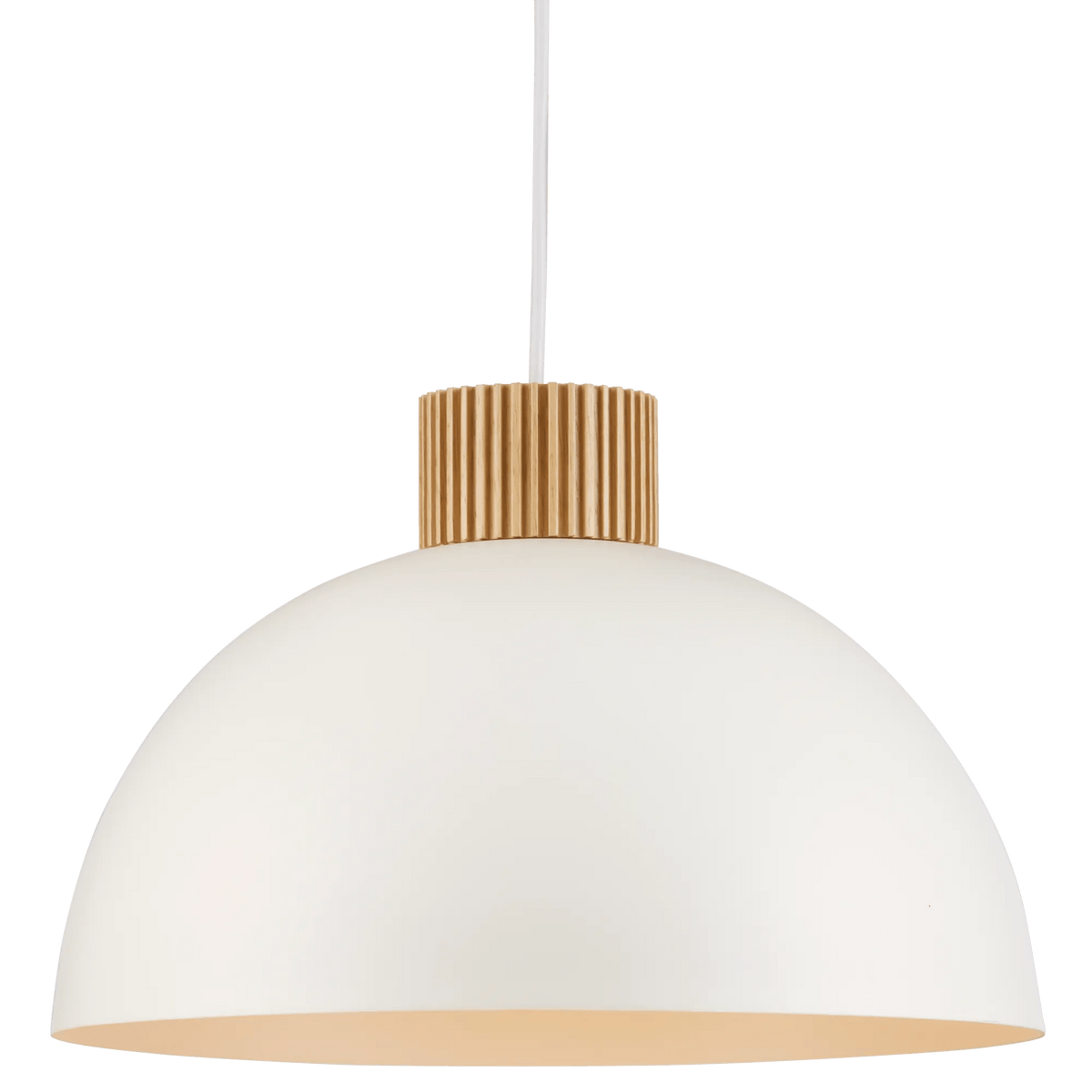Suspension dôme avec détail nervuré en bois