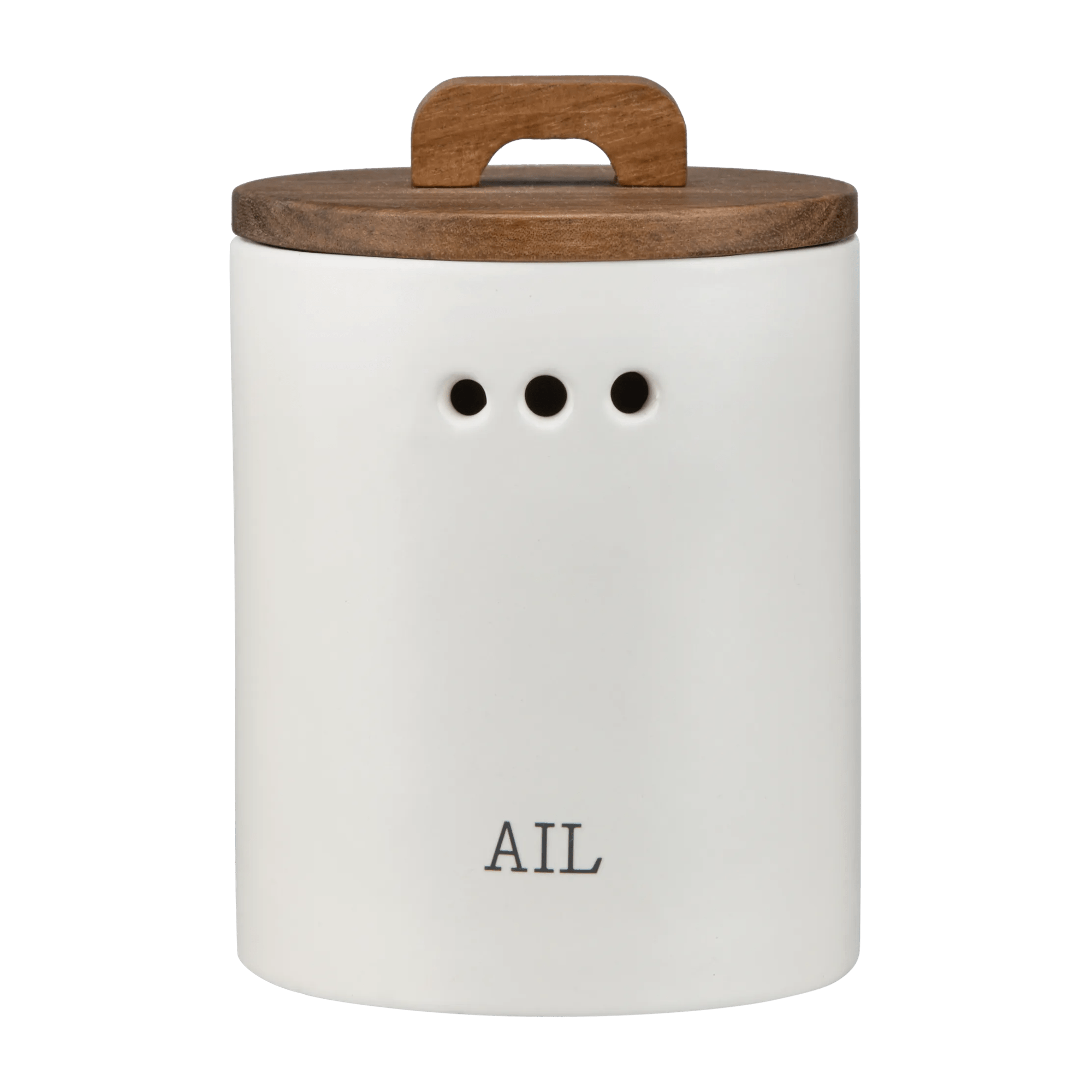 Garlic Storage Jar with Wooden Lid