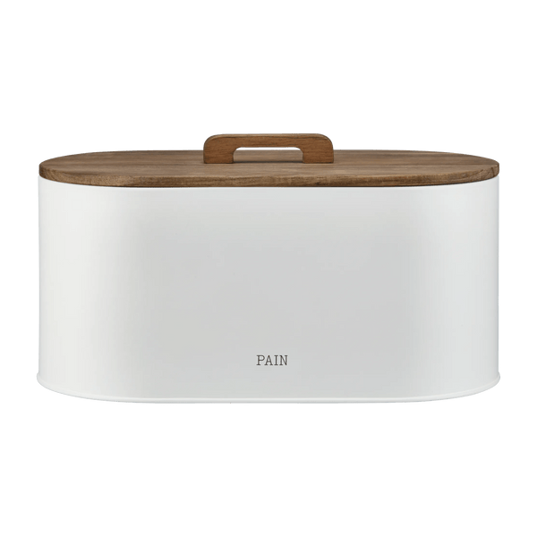 White Bread Box with Wooden Lid – Bouclair
