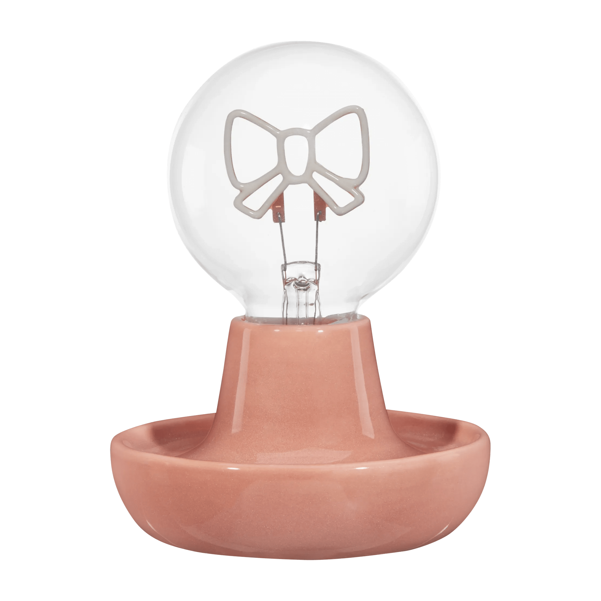 Pink Decorative Lamp with Bow-Shaped LED Bulb