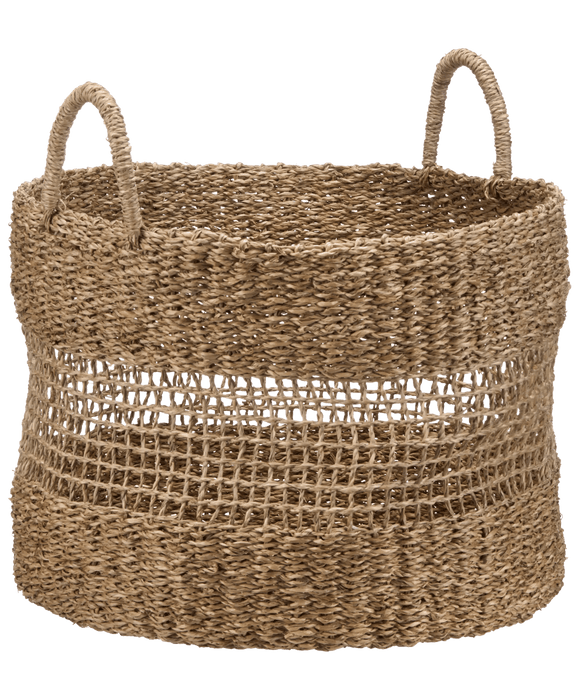 Panier de Rangement Tissé avec Poignées Naturel