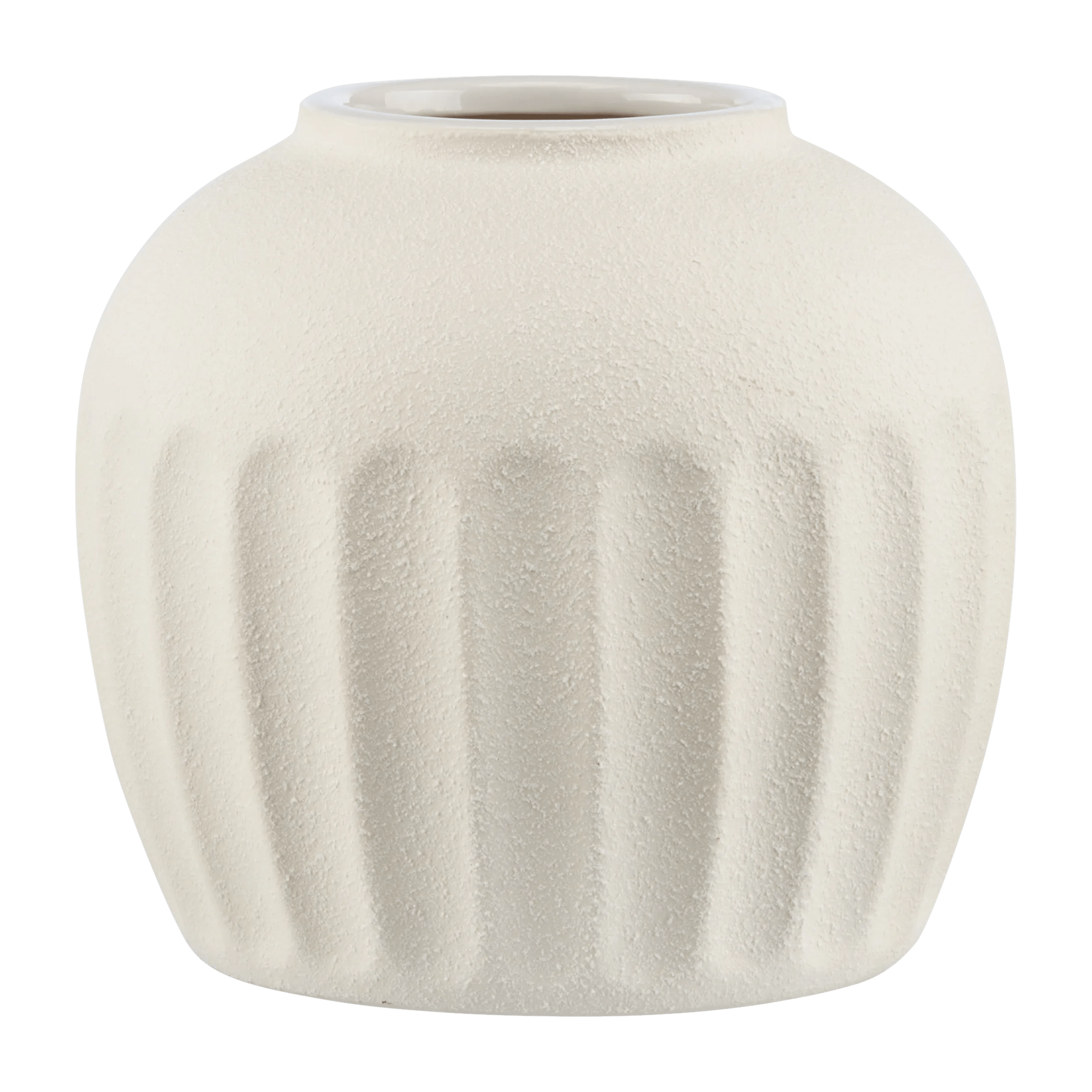Textured Cream Ceramic Decorative Vase
