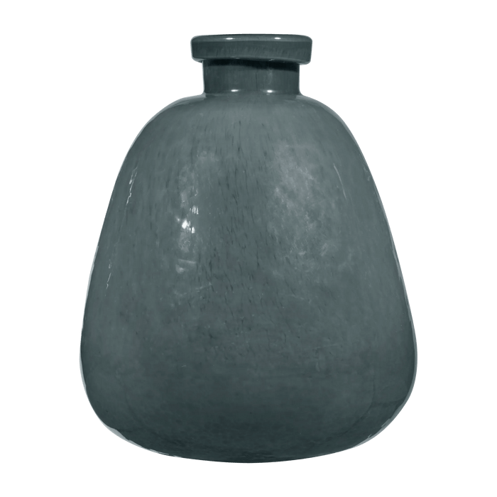Glossy Dark Green Glass Decorative Vase
