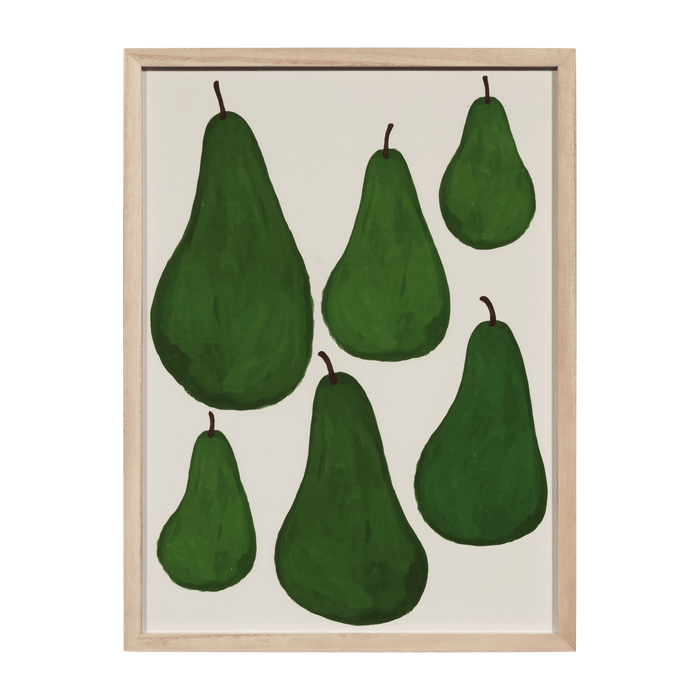 Green Pear Printed Framed Art