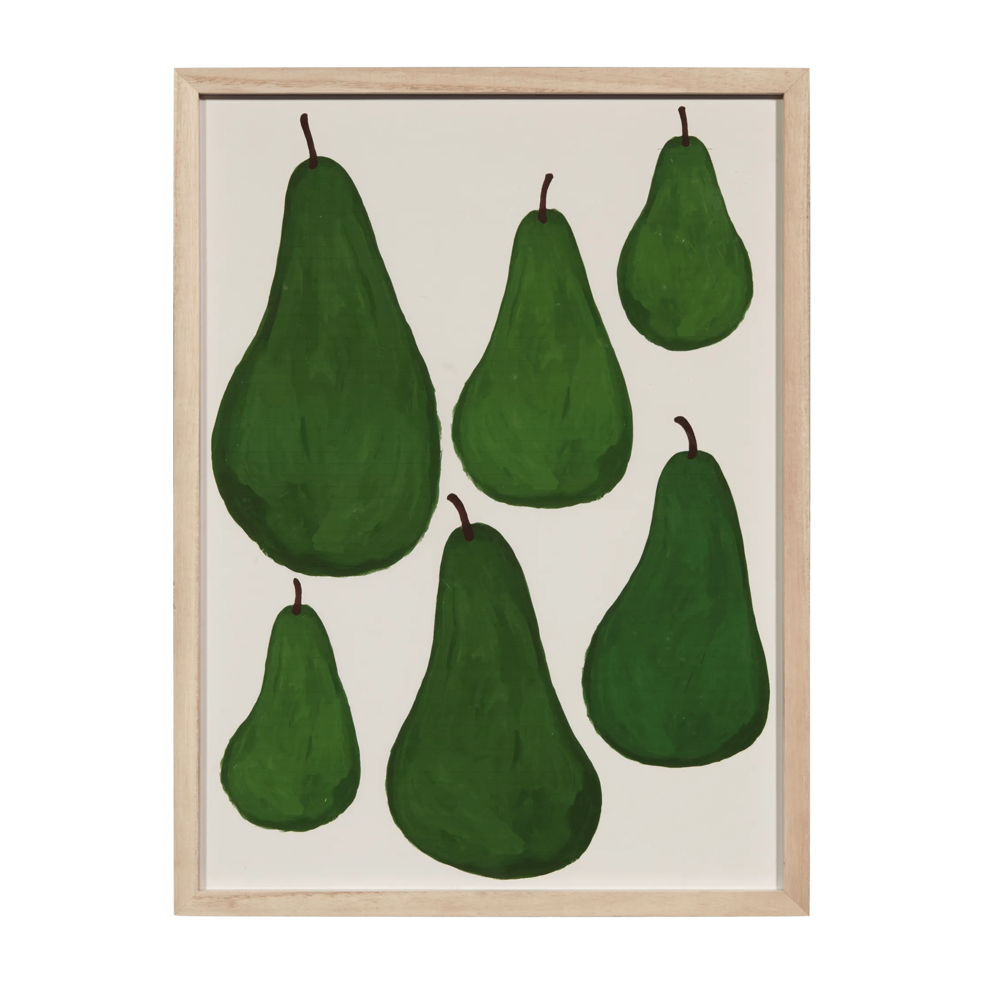 Green Pear Printed Framed Art
