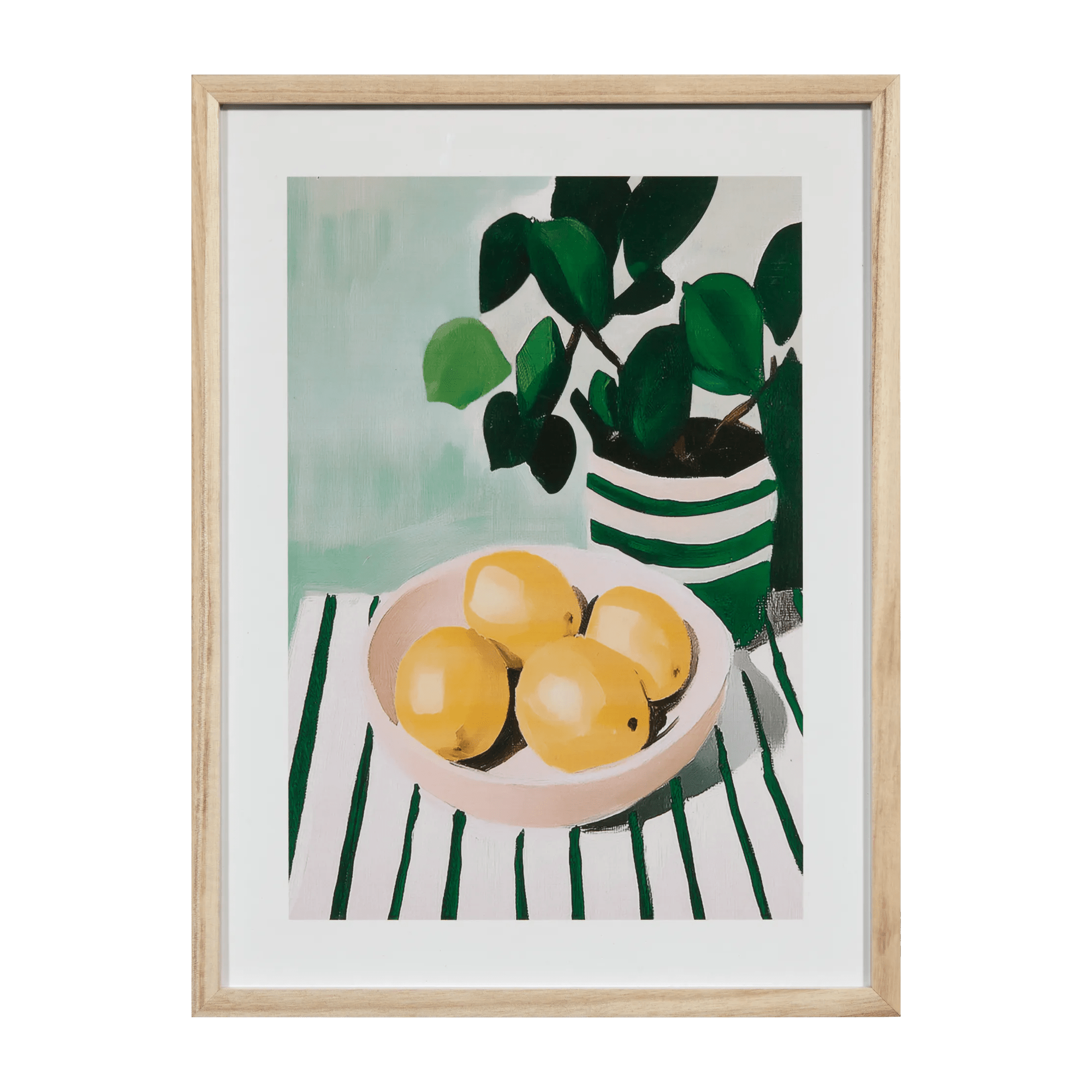 Lemons in a Bowl Printed Framed Art