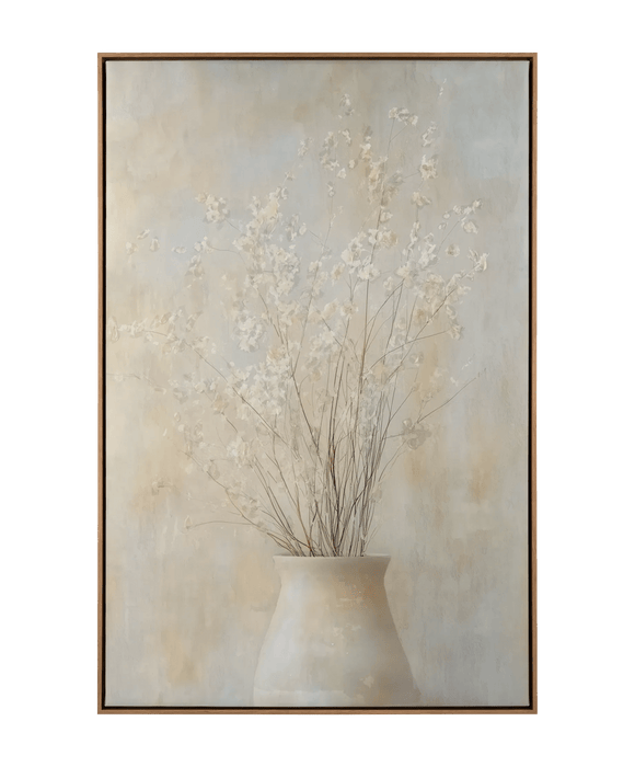 Art Mural Floral avec Cadre en Bois 24x36