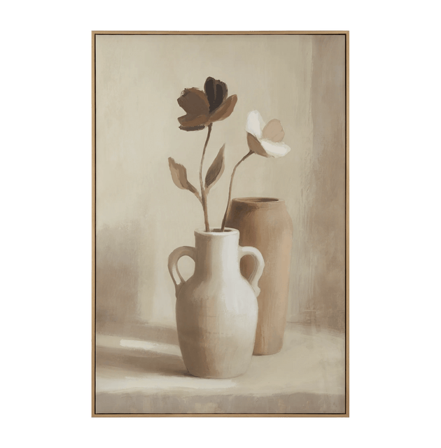 Gel-Embellished Vintage Flowers Framed Art