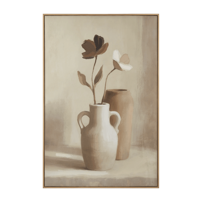 Gel-Embellished Vintage Flowers Framed Art