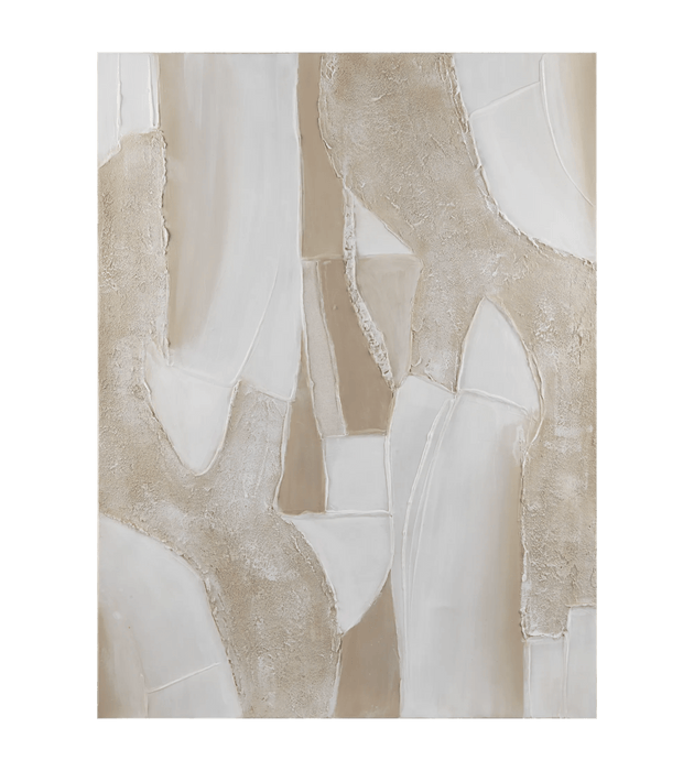 Abstraite beige peint à l'huile