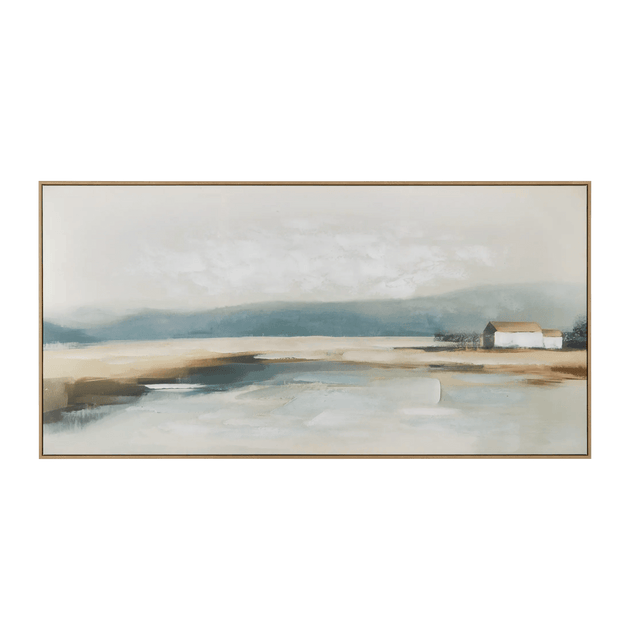 Gel-Embellished Country Landscape Framed Art