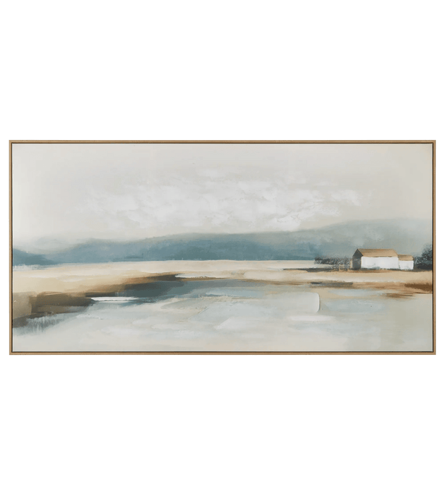 Cadre imprimé d'un paysage campagne embelli au gel