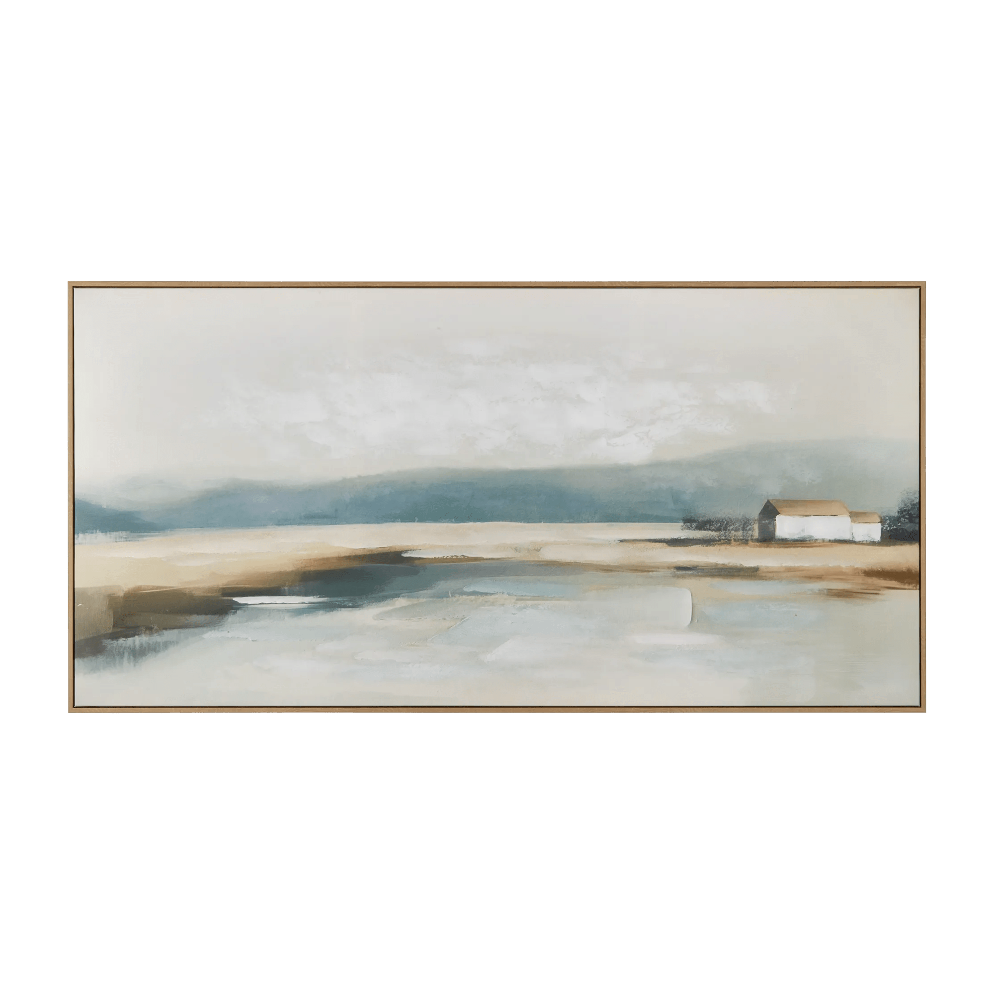 Gel-Embellished Country Landscape Framed Art