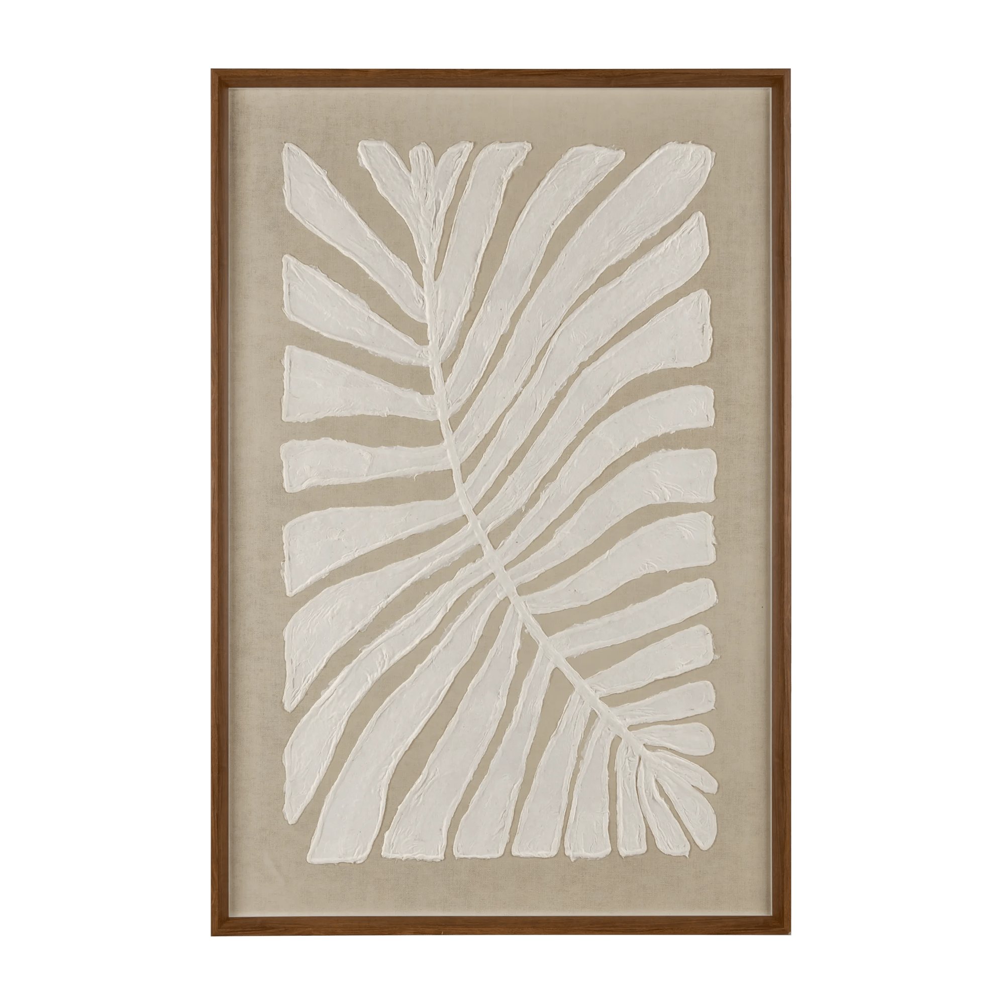 Textured Leaf Wall Art on Neutral Background