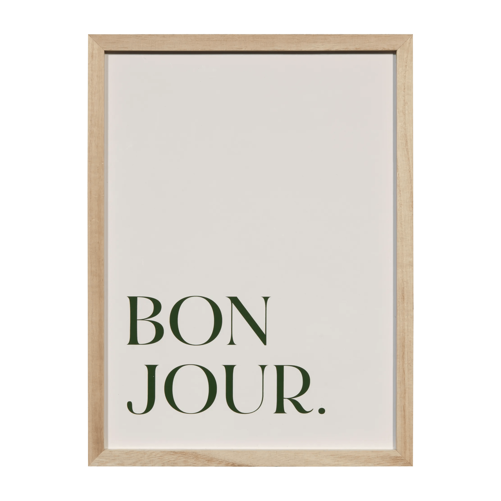 Bonjour Printed Framed Art