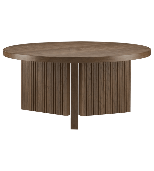 Table basse ronde en noyer