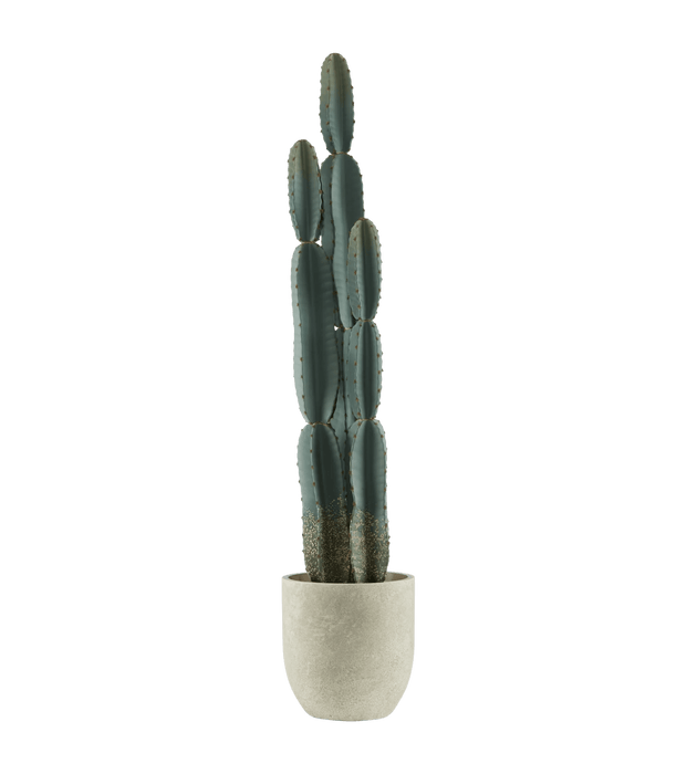 Large Artificial Cactus in Cement Pot