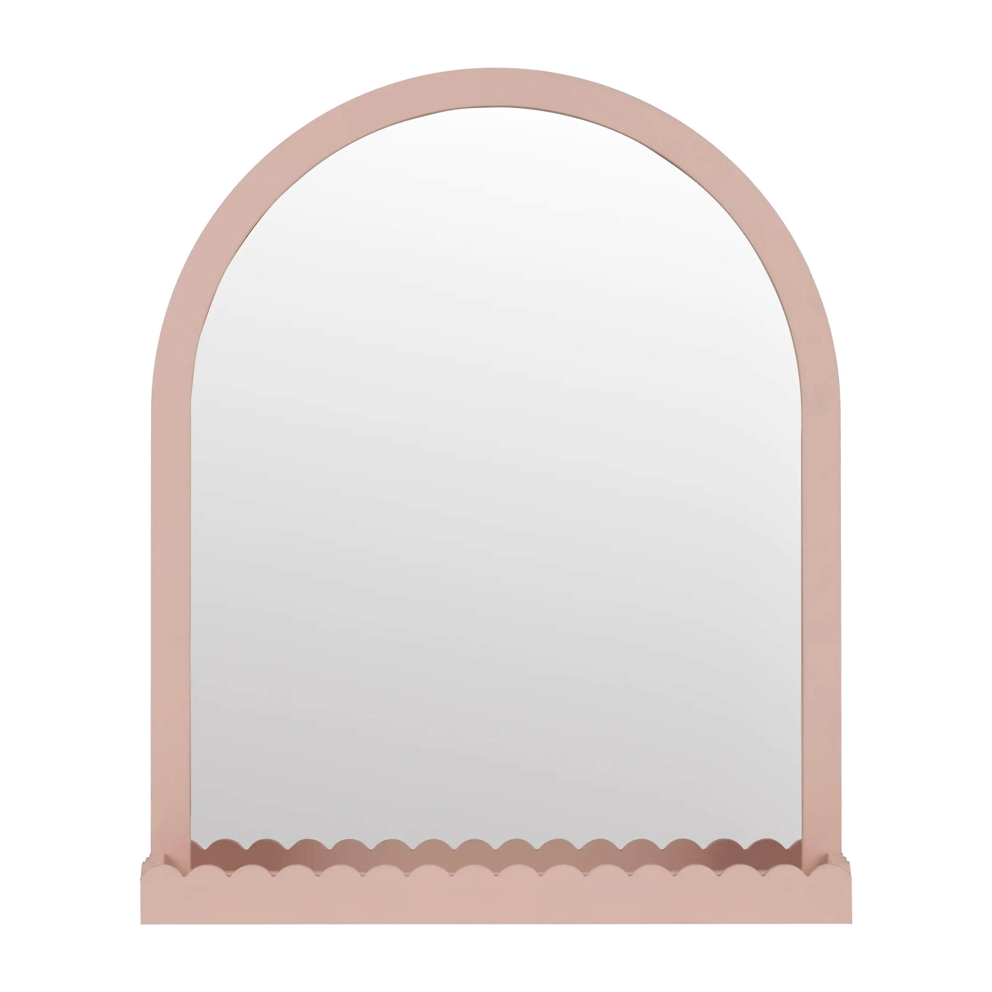 Miroir arqué avec étagère festonnée