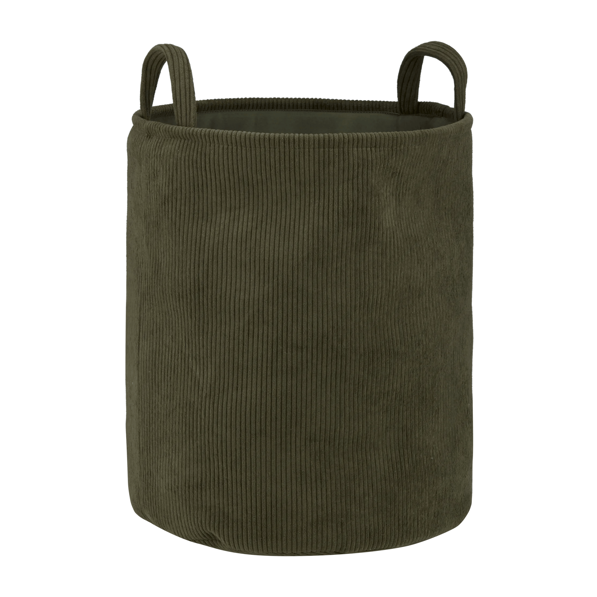 Khaki corduroy hamper