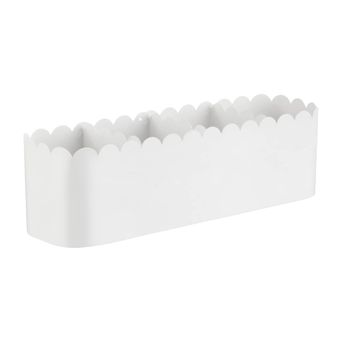 Support blanc en metal festonne